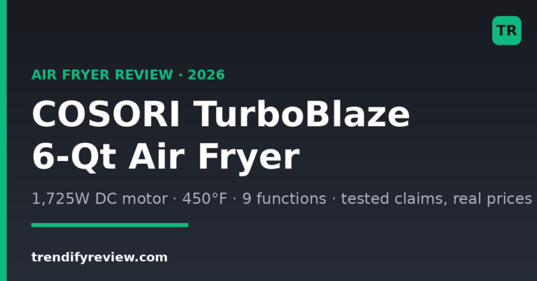 COSORI TurboBlaze 6-Qt air fryer review 2026 branded cover graphic