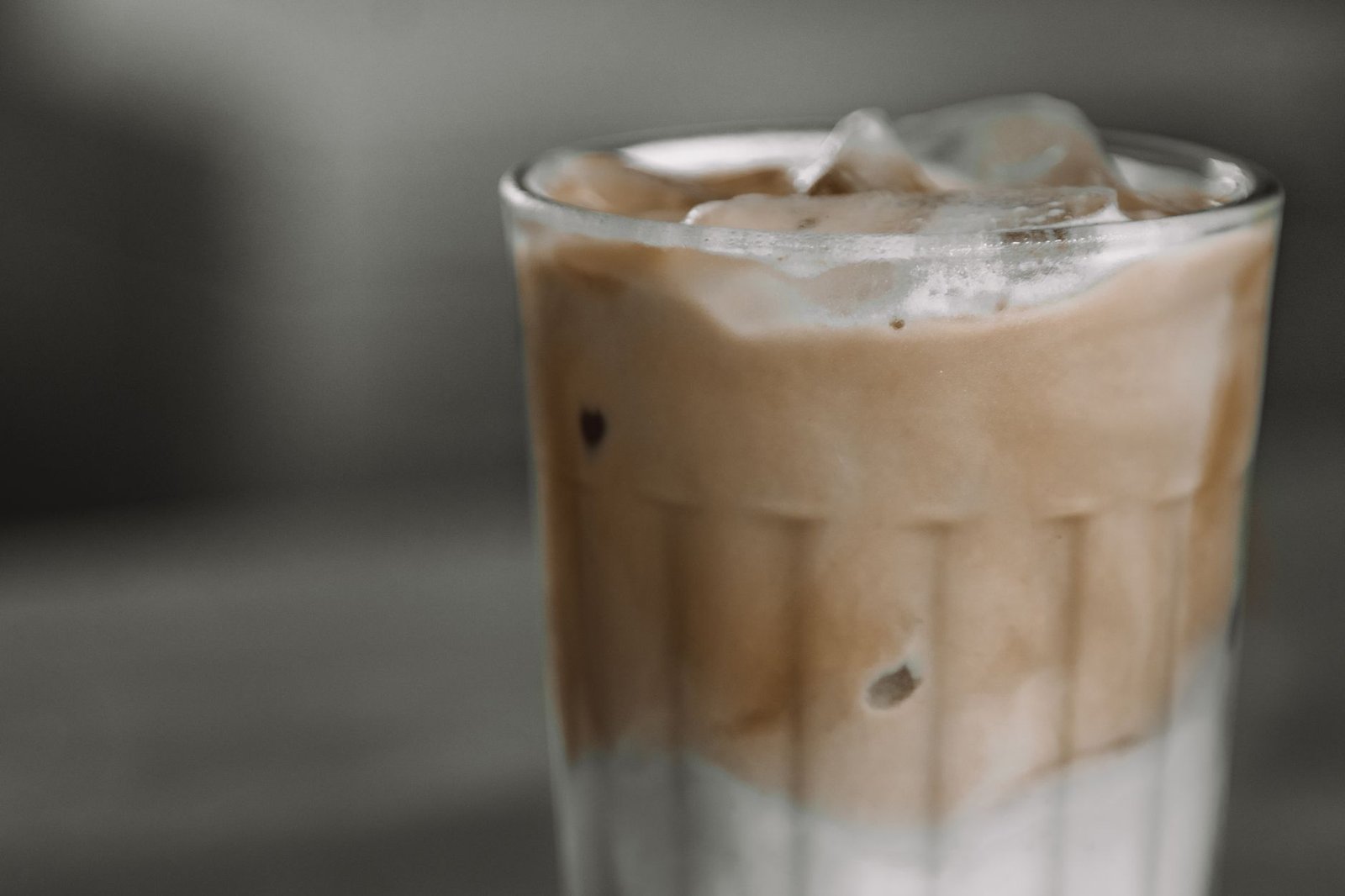 Iced coffee in a glass made with countertop ice maker ice